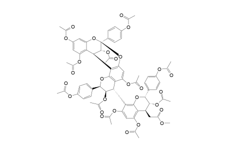 SELLIGUEAIN-B-PERACETATE;EPIAFZELECHIN-(4-BETA->8,2-BETA->O->7)-EPIAFZELECHIN-(4-BETA->8)-3'-DEOXYDRYOPTERIC-ACID-METHYLESTER-PERACETATE