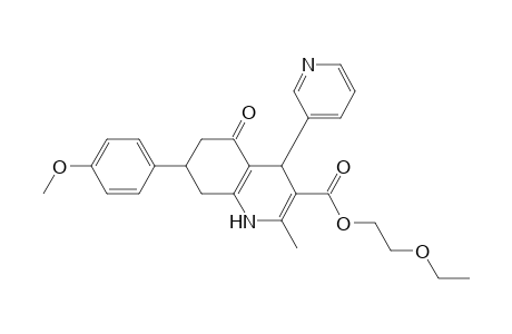 2-Ethoxyethyl 7-(4-methoxyphenyl)-2-methyl-5-oxidanylidene-4-pyridin-3-yl-4,6,7,8-tetrahydro-1H-quinoline-3-carboxylate
