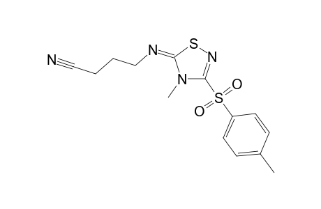 4-[((5E)-4-methyl-3-[(4-methylphenyl)sulfonyl]-1,2,4-thiadiazol-5(4H)-ylidene)amino]butanenitrile