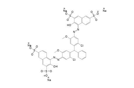 (5-Chloro-2-methoxy-4,1-phenylene)azo]]bis[3-hydroxy-,2,7-Naphthalenedisulfonic acid, 4,4'-[(phenylmethylene)bis[R=Acid[-4,4'-benzylidene-bis(5-chloro-o-anisidine)-]R=acid