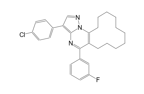 cyclododeca[e]pyrazolo[1,5-a]pyrimidine, 3-(4-chlorophenyl)-5-(3-fluorophenyl)-6,7,8,9,10,11,12,13,14,15-decahydro-