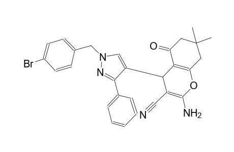 2-amino-4-[1-(4-bromobenzyl)-3-phenyl-1H-pyrazol-4-yl]-7,7-dimethyl-5-oxo-5,6,7,8-tetrahydro-4H-chromene-3-carbonitrile