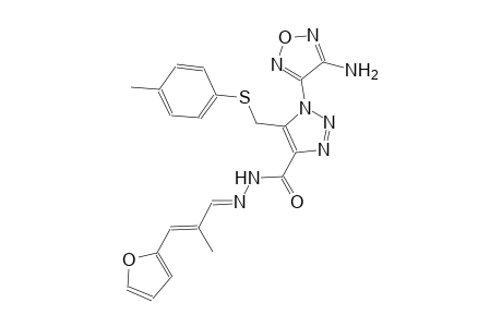 1-(4-amino-1,2,5-oxadiazol-3-yl)-N'-[(E,2E)-3-(2-furyl)-2-methyl-2-propenylidene]-5-{[(4-methylphenyl)sulfanyl]methyl}-1H-1,2,3-triazole-4-carbohydrazide