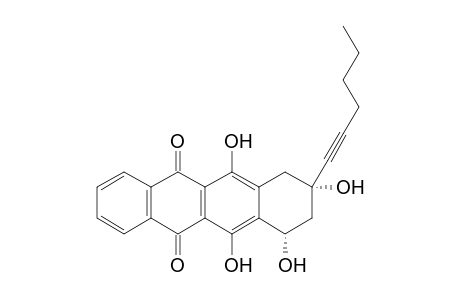 9-trans-(1-Hexynyl)-7,8,9,10-tetrahydro-6,7-rel,9-cis,11-tetrahydroxy-5,12-naphthacenequinone