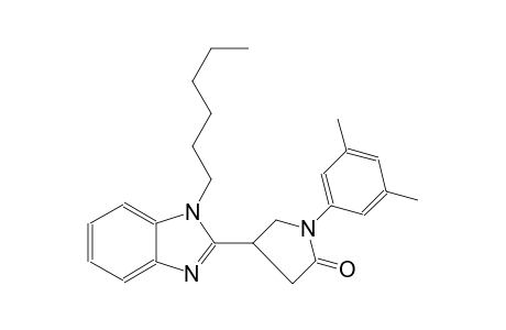 2-pyrrolidinone, 1-(3,5-dimethylphenyl)-4-(1-hexyl-1H-benzimidazol-2-yl)-