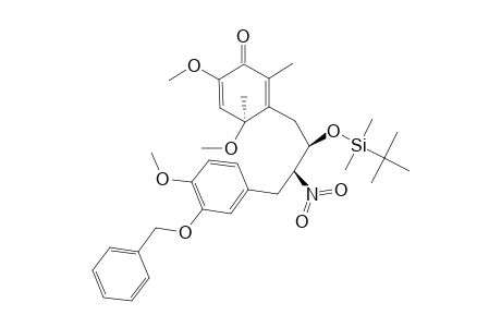 ERYTHRO-4-(3-BENZYLOXY-4-METHOXYPHENYL)-2-TERT.-BUTYLDIMETHYLSILYLOXY-1-(3,6-DIHYDRO-4-METHOXY-2,6-ALPHA-DIMETHYL-3-OXOPHENYL)-3-NITROBUTANE