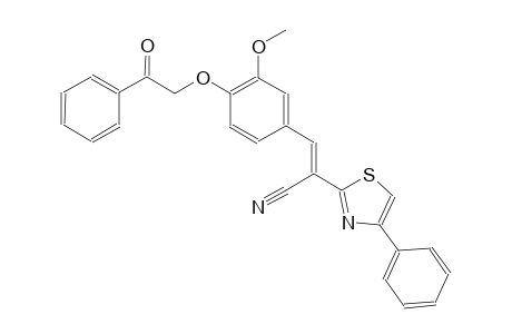 (2E)-3-[3-methoxy-4-(2-oxo-2-phenylethoxy)phenyl]-2-(4-phenyl-1,3-thiazol-2-yl)-2-propenenitrile