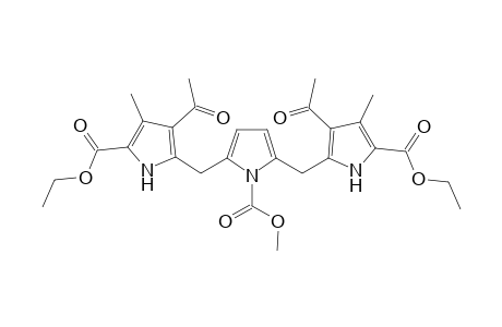 4-Acetyl-5-[[5-[(3-acetyl-5-carbethoxy-4-methyl-1H-pyrrol-2-yl)methyl]-1-carbomethoxy-pyrrol-2-yl]methyl]-3-methyl-1H-pyrrole-2-carboxylic acid ethyl ester