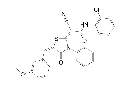 (2E)-N-(2-chlorophenyl)-2-cyano-2-[(5E)-5-(3-methoxybenzylidene)-4-oxo-3-phenyl-1,3-thiazolidin-2-ylidene]ethanamide