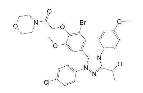 2-[2-bromanyl-4-[2-(4-chlorophenyl)-5-ethanoyl-4-(4-methoxyphenyl)-3H-1,2,4-triazol-3-yl]-6-methoxy-phenoxy]-1-morpholin-4-yl-ethanone