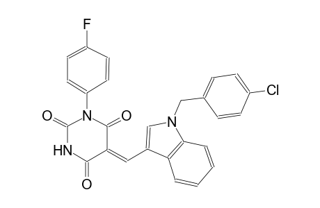 (5Z)-5-{[1-(4-chlorobenzyl)-1H-indol-3-yl]methylene}-1-(4-fluorophenyl)-2,4,6(1H,3H,5H)-pyrimidinetrione