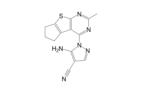 1H-pyrazole-4-carbonitrile, 5-amino-1-(6,7-dihydro-2-methyl-5H-cyclopenta[4,5]thieno[2,3-d]pyrimidin-4-yl)-
