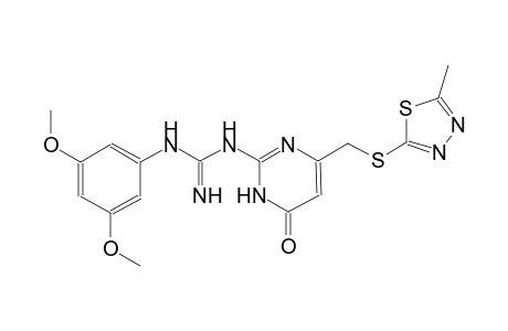 guanidine, N-[1,6-dihydro-4-[[(5-methyl-1,3,4-thiadiazol-2-yl)thio]methyl]-6-oxo-2-pyrimidinyl]-N'-(3,5-dimethoxyphenyl)-