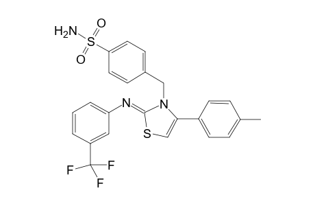 4-[(4-(4-methylphenyl)-2-{[3-(trifluoromethyl)phenyl]imino}-1,3-thiazol-3(2H)-yl)methyl]benzenesulfonamide