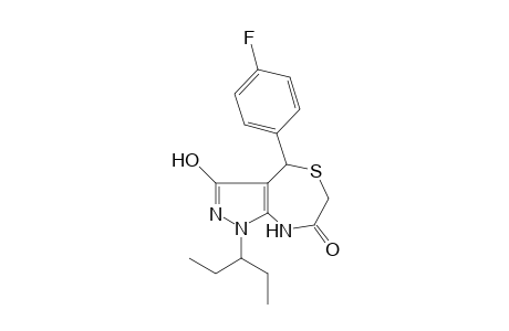 1H-Pyrazolo[3,4-e][1,4]thiazepin-7(6H)-one, 1-(1-ethylpropyl)-4-(4-fluorophenyl)-4,8-dihydro-3-hydroxy-