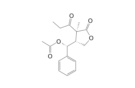 trans-Acetic acid (4-Methyl-5-oxo-4-propionyltetrahydrofuran-3-yl)phenylmethyl ester