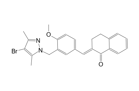 (2E)-2-{3-[(4-bromo-3,5-dimethyl-1H-pyrazol-1-yl)methyl]-4-methoxybenzylidene}-3,4-dihydro-1(2H)-naphthalenone