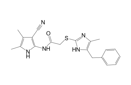 2-[(5-benzyl-4-methyl-1H-imidazol-2-yl)sulfanyl]-N-(3-cyano-4,5-dimethyl-1H-pyrrol-2-yl)acetamide
