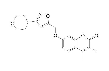 2H-1-Benzopyran-2-one, 3,4-dimethyl-7-[[3-(tetrahydro-2H-pyran-4-yl)-5-isoxazolyl]methoxy]-