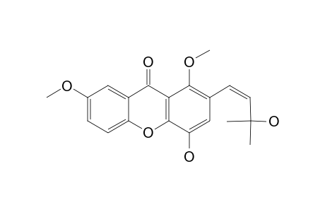 AFZELIIXANTHONE-B;4-HYDROXY-2-[(Z)-3-HYDROXY-3-METHYL-BUT-1-ENYL)-1,7-DIMETHOXYXANTHONE