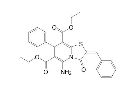 (2E)-5-amino-2-benzal-3-keto-7-phenyl-7H-thiazolo[3,2-a]pyridine-6,8-dicarboxylic acid diethyl ester