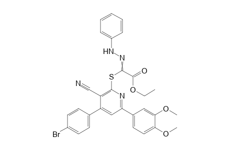 ethyl 2-[[4-(4-bromophenyl)-3-cyano-6-(3,4-dimethoxyphenyl)-2-pyridyl]sulfanyl]-2-(phenylhydrazono)acetate