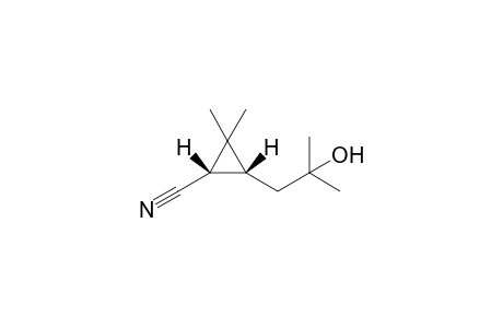 (1S,3R)-2,2-Dimethyl-3-(2'-hydroxy-2'-methylpropyl)cyclopropane-carbonitrile
