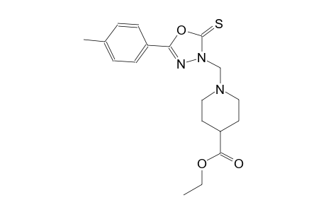 ethyl 1-[(5-(4-methylphenyl)-2-thioxo-1,3,4-oxadiazol-3(2H)-yl)methyl]-4-piperidinecarboxylate