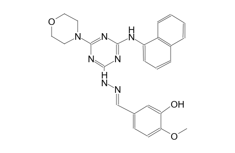 benzaldehyde, 3-hydroxy-4-methoxy-, [4-(4-morpholinyl)-6-(1-naphthalenylamino)-1,3,5-triazin-2-yl]hydrazone