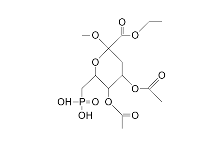 Ethyl (methyl 4,5-di-O-acetyl-3-deoxy-D-arabino-heptulo-pyranoside)-onate 7-phosphonate