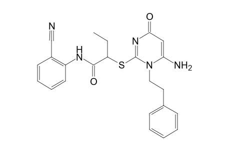 2-[(6-amino-4-keto-1-phenethyl-pyrimidin-2-yl)thio]-N-(2-cyanophenyl)butyramide