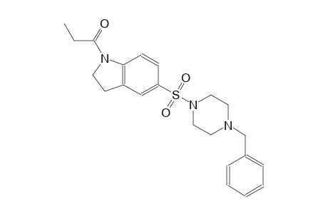 5-[(4-benzyl-1-piperazinyl)sulfonyl]-1-propionylindoline