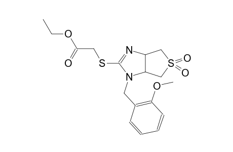 acetic acid, [[3a,4,6,6a-tetrahydro-1-[(2-methoxyphenyl)methyl]-5,5-dioxido-1H-thieno[3,4-d]imidazol-2-yl]thio]-, ethyl ester