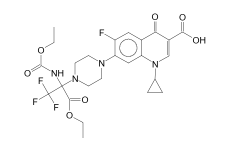 1-Cyclopropyl-7-(4-(1-(ethoxycarbonyl)-1-[(ethoxycarbonyl)amino]-2,2,2-trifluoroethyl)-1-piperazinyl)-6-fluoro-4-oxo-1,4-dihydro-3-quinolinecarboxylic acid