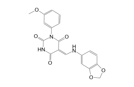 (5Z)-5-[(1,3-benzodioxol-5-ylamino)methylene]-1-(3-methoxyphenyl)-2,4,6(1H,3H,5H)-pyrimidinetrione