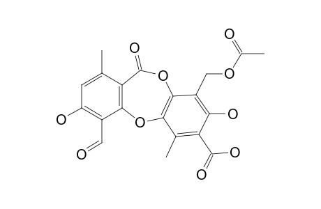 4-(acetoxymethyl)-10-formyl-3,9-dihydroxy-6-keto-1,7-dimethyl-benzo[b][1,4]benzodioxepine-2-carboxylic acid