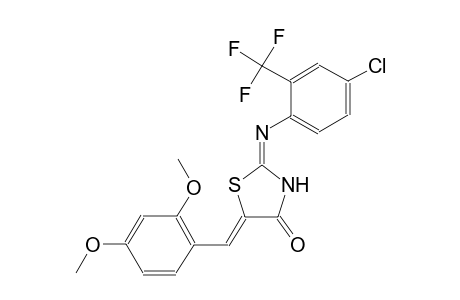 (2E,5Z)-2-{[4-chloro-2-(trifluoromethyl)phenyl]imino}-5-(2,4-dimethoxybenzylidene)-1,3-thiazolidin-4-one
