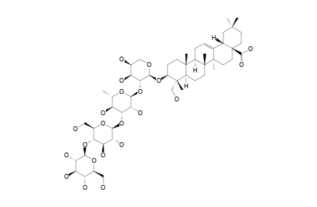 HEDERAGENIN_3-O-BETA-D-GLUCOPYRANOSYL-(1->4)-O-BETA-D-GLUCOPYRANOSYL-(1->3)-O-ALPHA-L-RHAMNOPYRANOSYL-(1->2)-ALPHA-L-ARABINOPYRANOSIDE