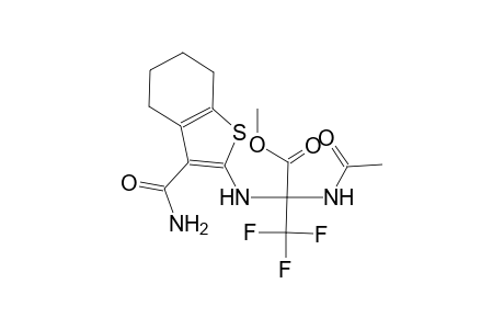 Propanoic acid, 2-acetylamino-2-(4,5,6,7-tetrahydro-3-aminocarbonyl-2-benzothienylamino)-3,3,3-trifluoro-, methyl ester