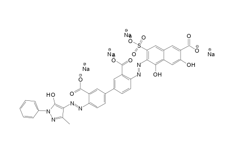 [1,1'-Biphenyl]-3,3'-dicarboxylic acid, 4-[(6-carboxy-1,7-dihydroxy-3-sulfo-2-naphthalenyl)azo]-4'-[(4,5-dihydro-3-methyl-5-oxo-1-phenyl-1H-pyrazol-4-yl)azo]-, tetrasodium salt