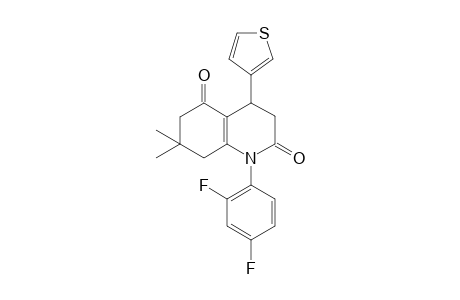 1-(2,4-difluorophenyl)-7,7-dimethyl-4-(3-thienyl)-3,4,6,8-tetrahydroquinoline-2,5-dione