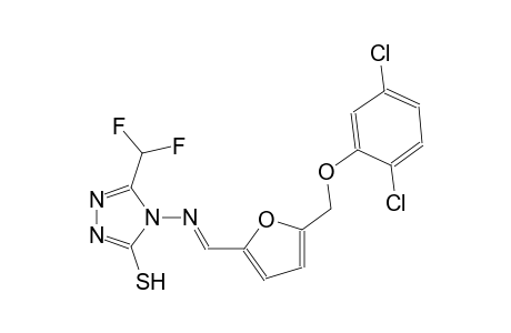 4-[((E)-{5-[(2,5-dichlorophenoxy)methyl]-2-furyl}methylidene)amino]-5-(difluoromethyl)-4H-1,2,4-triazole-3-thiol