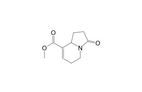 8-Indolizinecarboxylic acid, 1,2,3,5,6,8a-hexahydro-3-oxo-, methyl ester, (.+-.)-