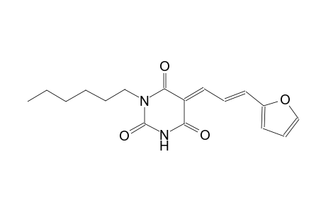 (5E)-5-[(2E)-3-(2-furyl)-2-propenylidene]-1-hexyl-2,4,6(1H,3H,5H)-pyrimidinetrione