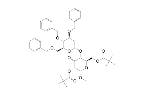 METHYL-(3,4,6-TRI-O-BENZYL-2-DEOXY-ALPHA-D-ARABINO-HEXOPYRANOSYL)-(1->4)-2,6-DI-O-PIVALOYL-ALPHA-D-RIBO-HEXOPYRANOSID-3-ULOSE
