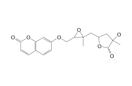 EXCAVATIN-M;7-[4-(2,3,4,5-TETRAHYDRO-3-HYDROXY-3-METHYL-2-OXO-5-FURANYL)-2,3-EPOXY-3-METHYLBUTYLOXY]-COUMARIN
