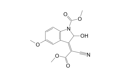 Methyl 3-(1'-cyano-2'-methoxy-2'-oxoethylidene)-2,3-dihydro-2-hydroxy-5-methoxy-1H-indole-1-carboxylate