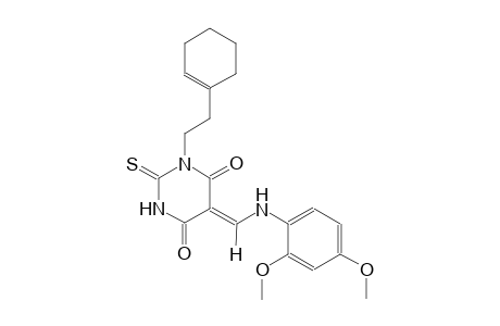 (5Z)-1-[2-(1-cyclohexen-1-yl)ethyl]-5-[(2,4-dimethoxyanilino)methylene]-2-thioxodihydro-4,6(1H,5H)-pyrimidinedione