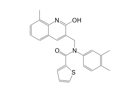 N-(3,4-dimethylphenyl)-N-[(2-hydroxy-8-methyl-3-quinolinyl)methyl]-2-thiophenecarboxamide