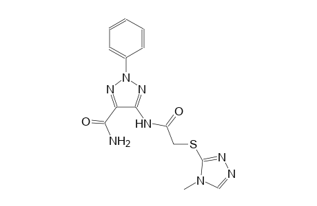5-({[(4-methyl-4H-1,2,4-triazol-3-yl)sulfanyl]acetyl}amino)-2-phenyl-2H-1,2,3-triazole-4-carboxamide